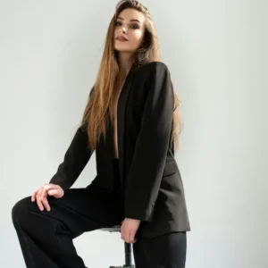 sort blazer dame